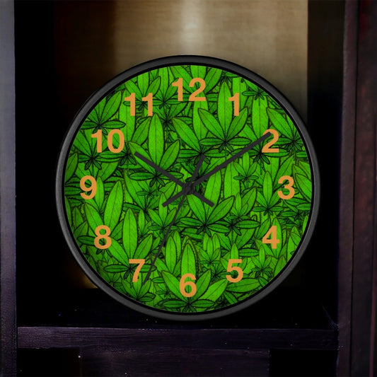 Green Leaf Wall Clock