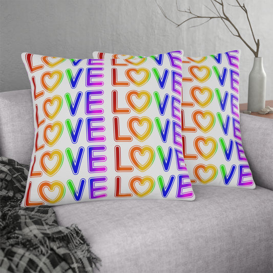 Rainbow Love pillow white